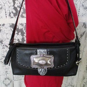 Brighton Black & Silver Shoulder Purse